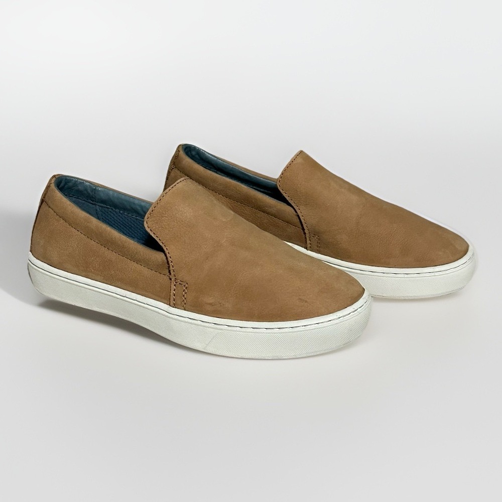 LL Bean Eco Bay Leather Slip On Sneakers Womens 7 Brown Outdoor Preppy Granola